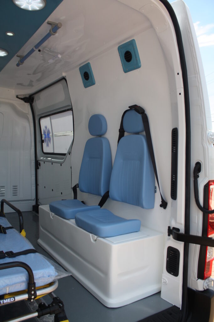Banco baú para ambulância