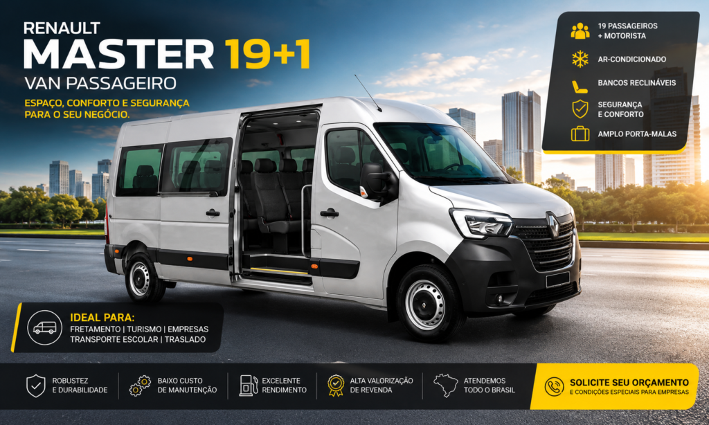 Van Passageiro Renault Master 19+1 Lugares à Venda