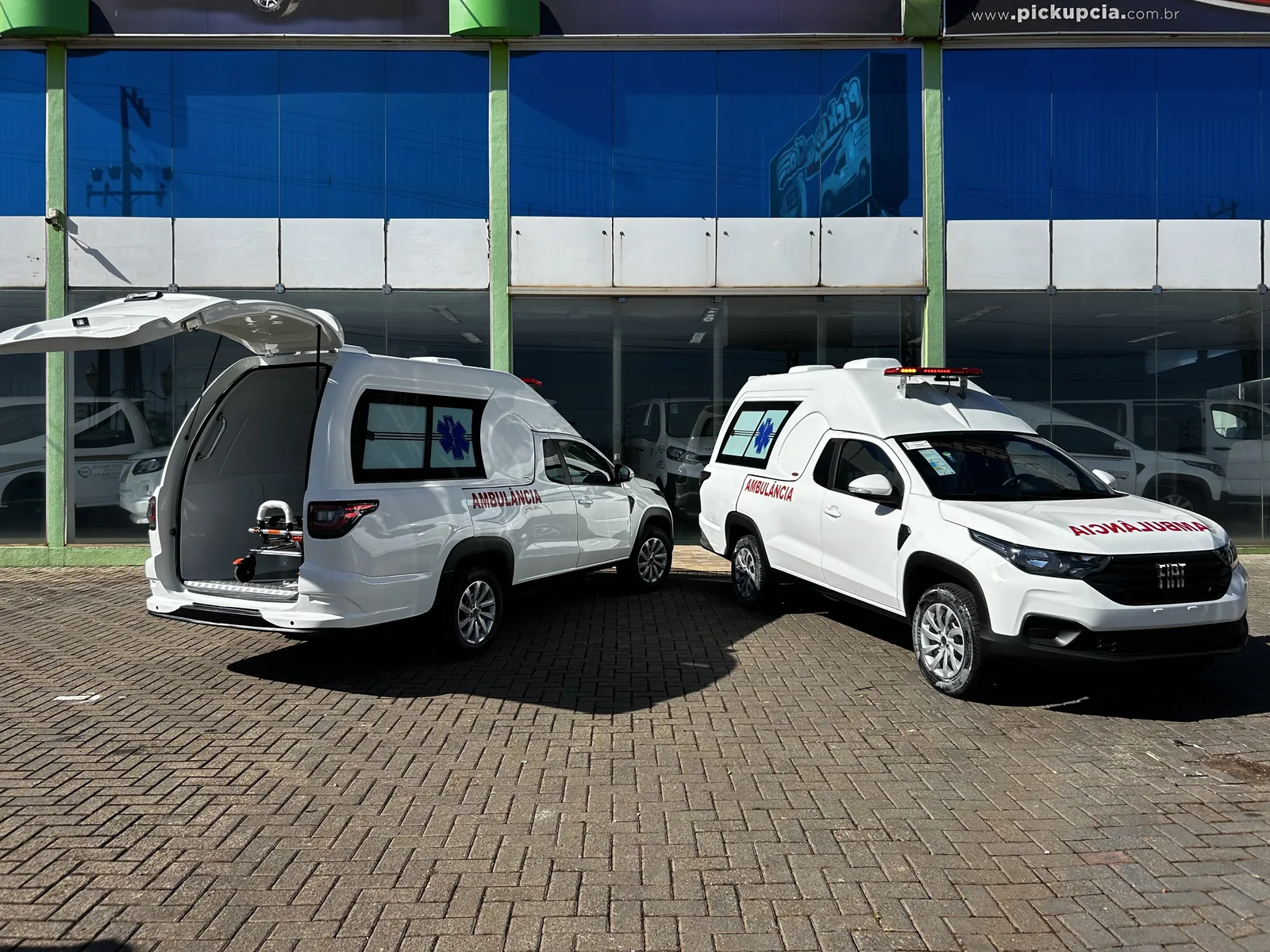 Fiat Strada ambulância de simples remoção entregue pela Bellan à unidade FZPI–Piratini da SLC Agrícola em Jaborandi/BA