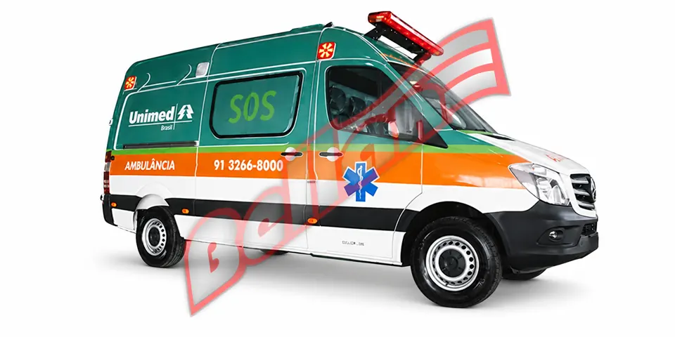 Mercedes-Benz Sprinter Ambulância em vista externa sobre fundo branco